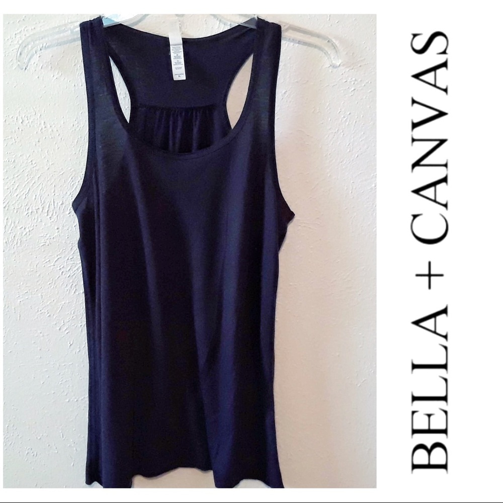 “Bella+Canvas” Navy Racer Back Flowy Tank